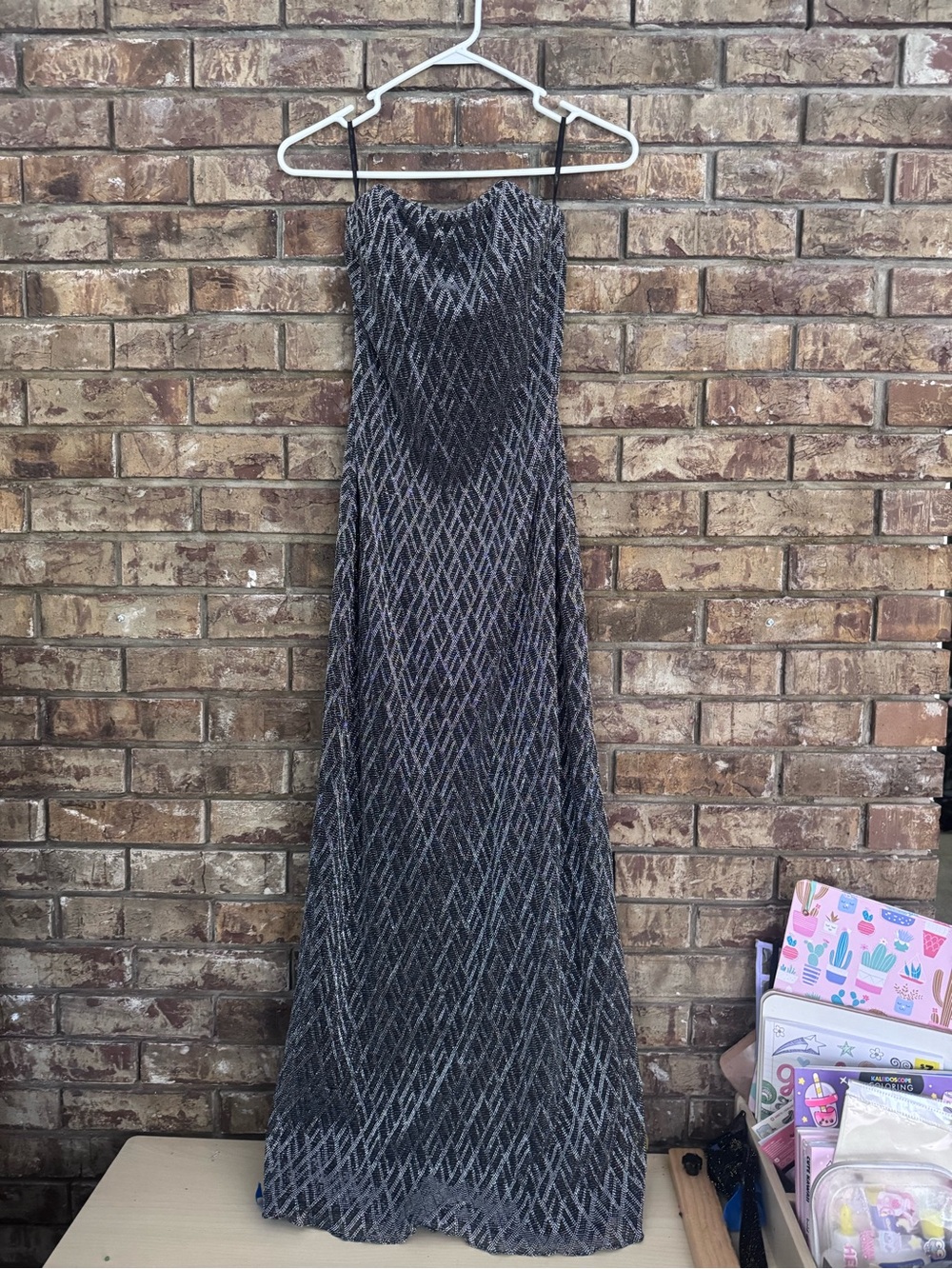 Vintage 90’s Gunne sax jessica mcclintock Elegant strapless metallic formal gown